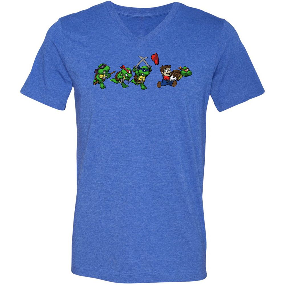 Unisex V-Neck T-Shirt - ELFBWU2L - Heather True Royal - 14