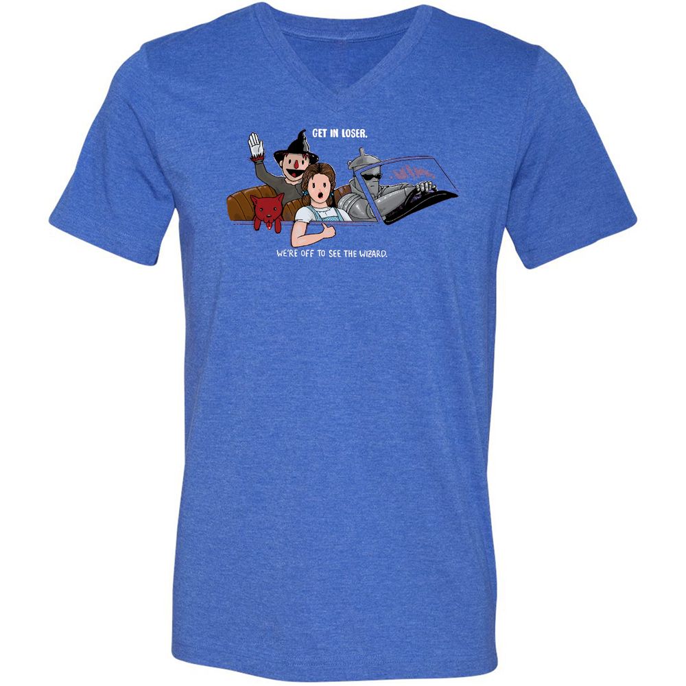 Unisex V-Neck T-Shirt - P6NACQG3 - Heather True Royal - 14