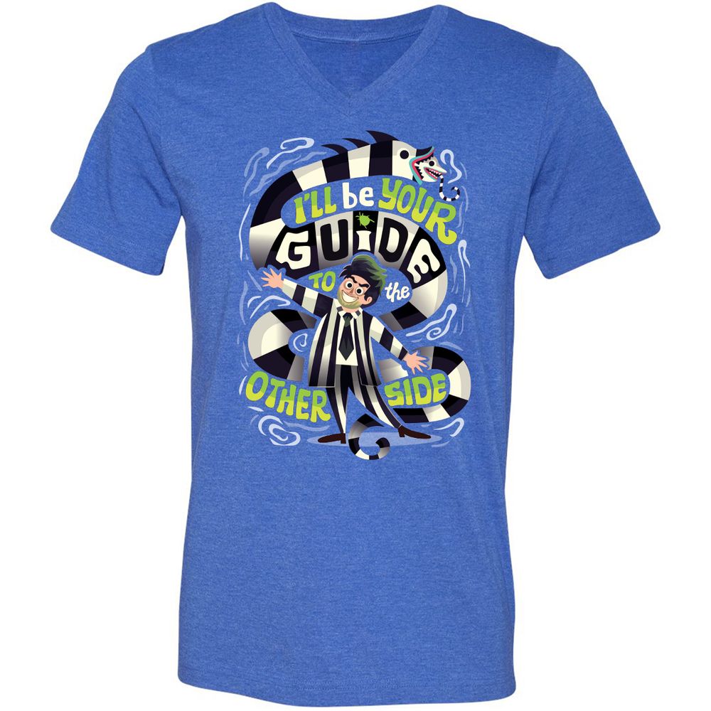 Unisex V-Neck T-Shirt - 6GJ9297V - Heather True Royal - 14