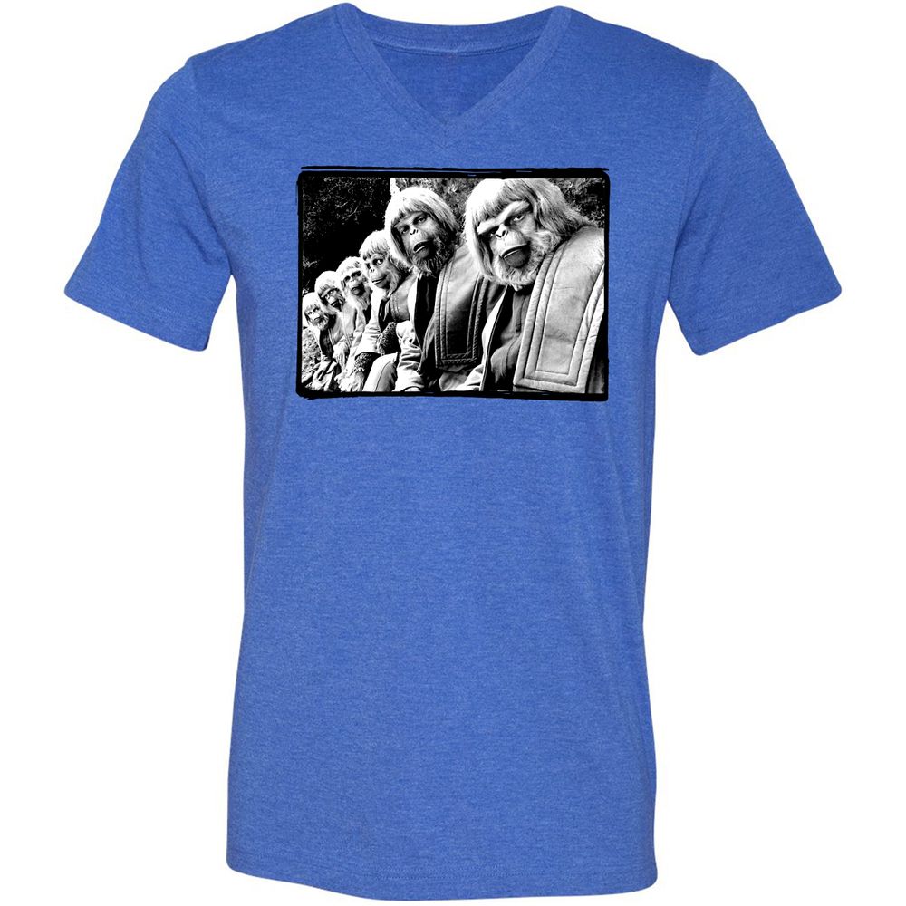 Unisex V-Neck T-Shirt - Z1KHP5M6 - Heather True Royal - 14