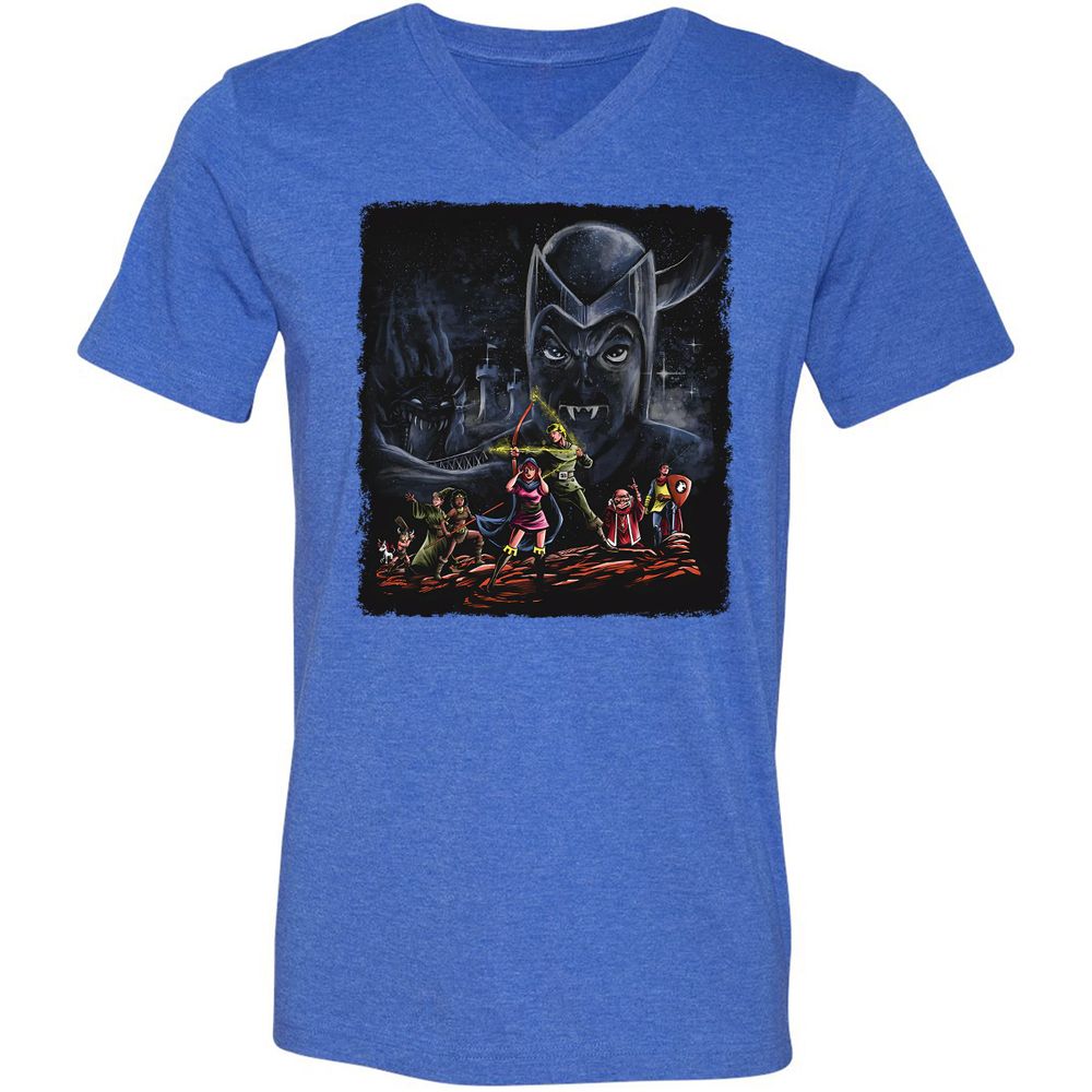 Unisex V-Neck T-Shirt - 3TBZGSVY - Heather True Royal - 14