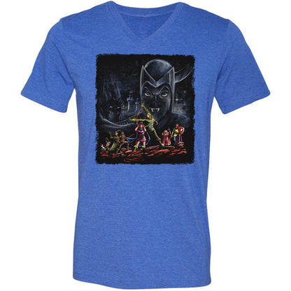 Unisex V-Neck T-Shirt - 3TBZGSVY - Heather True Royal - 14