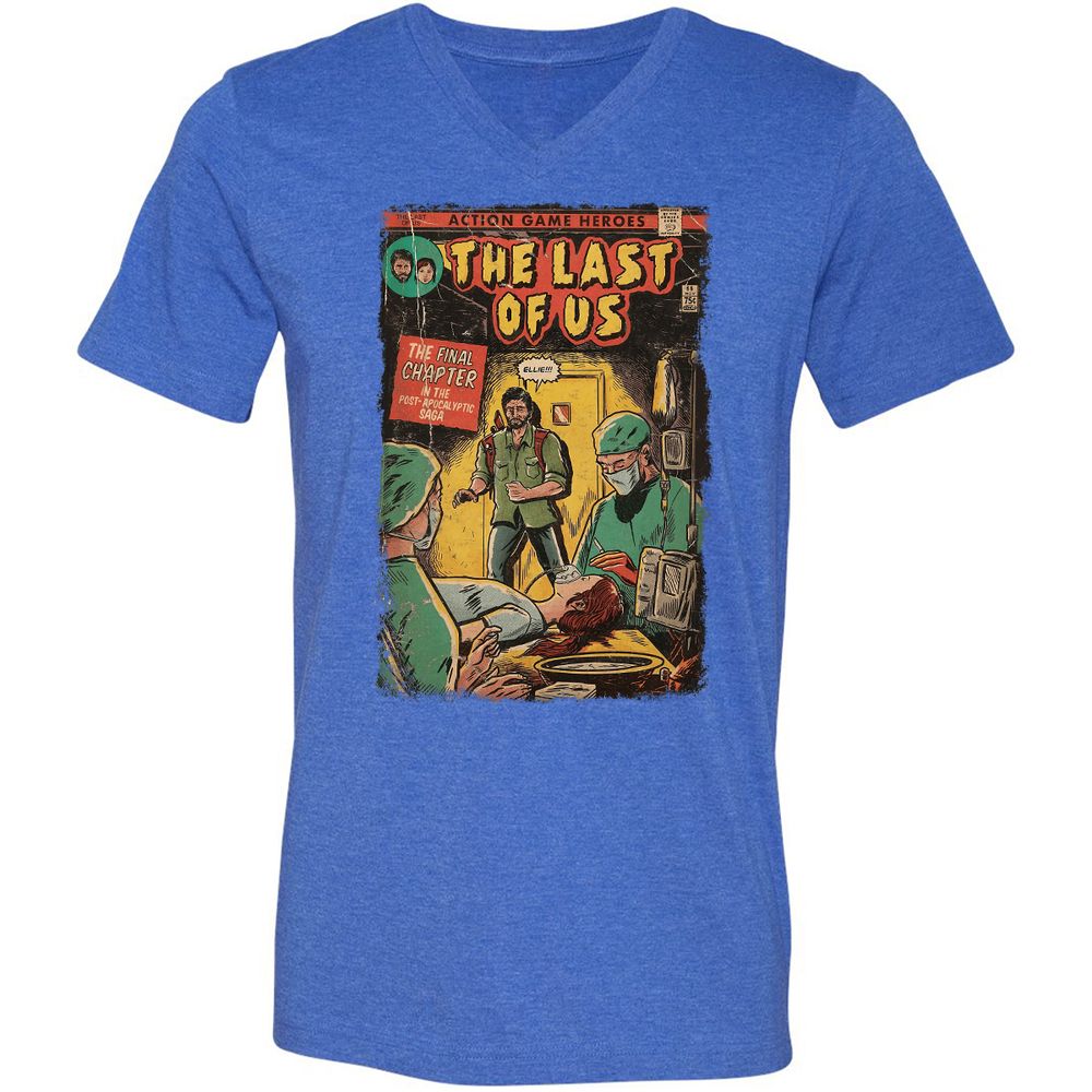 Unisex V-Neck T-Shirt - UMTZW76H - Heather True Royal - 14