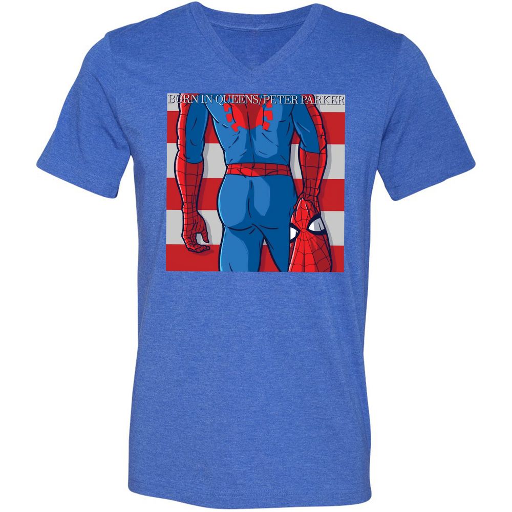 Unisex V-Neck T-Shirt - PR1H39WB - Heather True Royal - 14