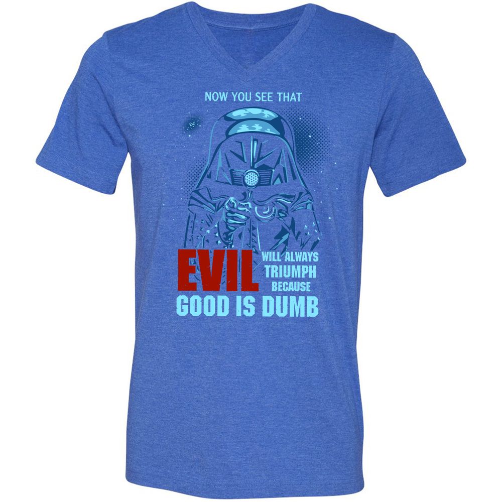 Unisex V-Neck T-Shirt - TVYWLEPL - Heather True Royal - 14