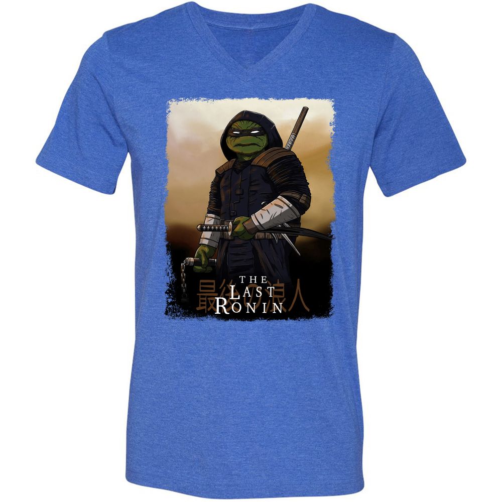 Unisex V-Neck T-Shirt - E2UE1HBU - Heather True Royal - 14