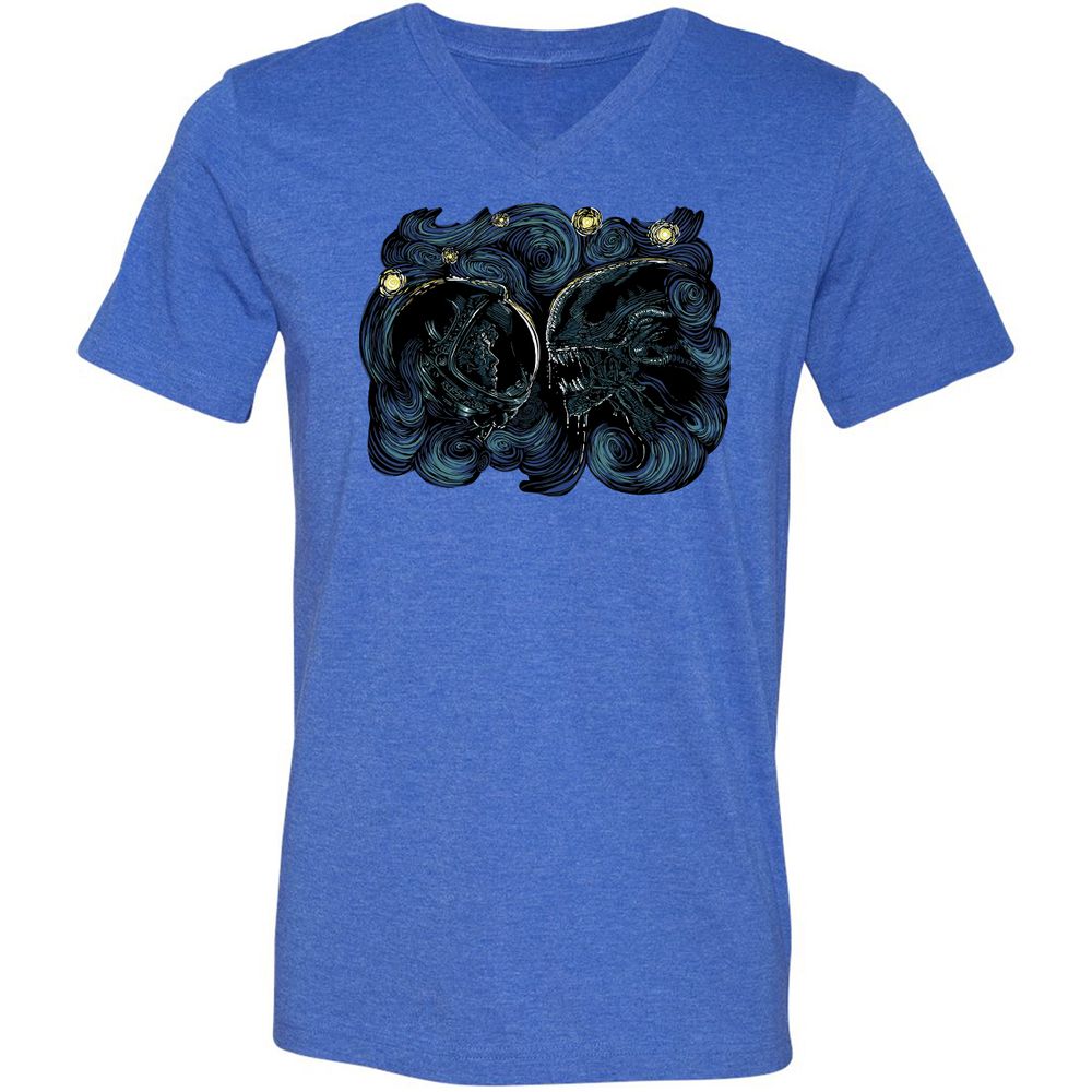 Unisex V-Neck T-Shirt - FEKEPGP3 - Heather True Royal - 14