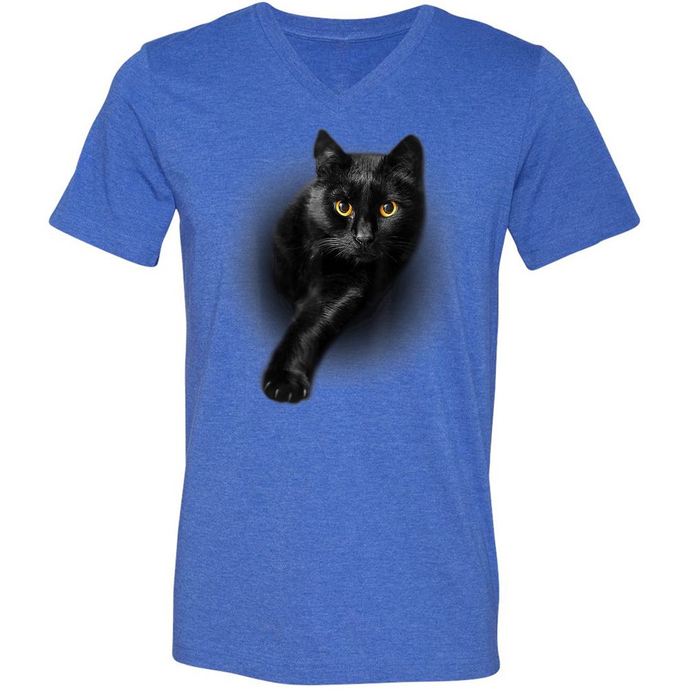 Unisex V-Neck T-Shirt - ZDC7R5Z2 - Heather True Royal - 14