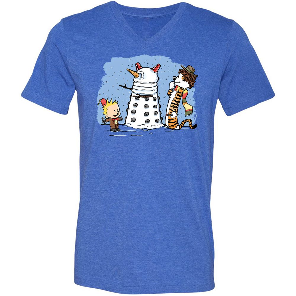Unisex V-Neck T-Shirt - E7EQT75L - Heather True Royal - 14