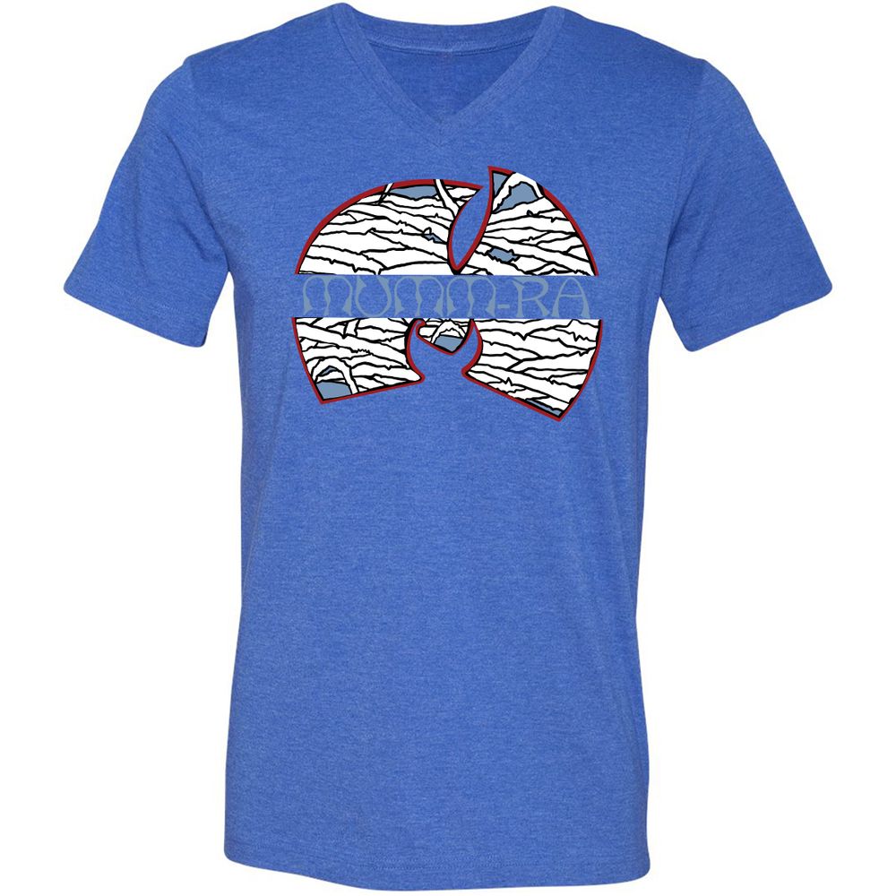 Unisex V-Neck T-Shirt - 3B8EM4JL - Heather True Royal - 14