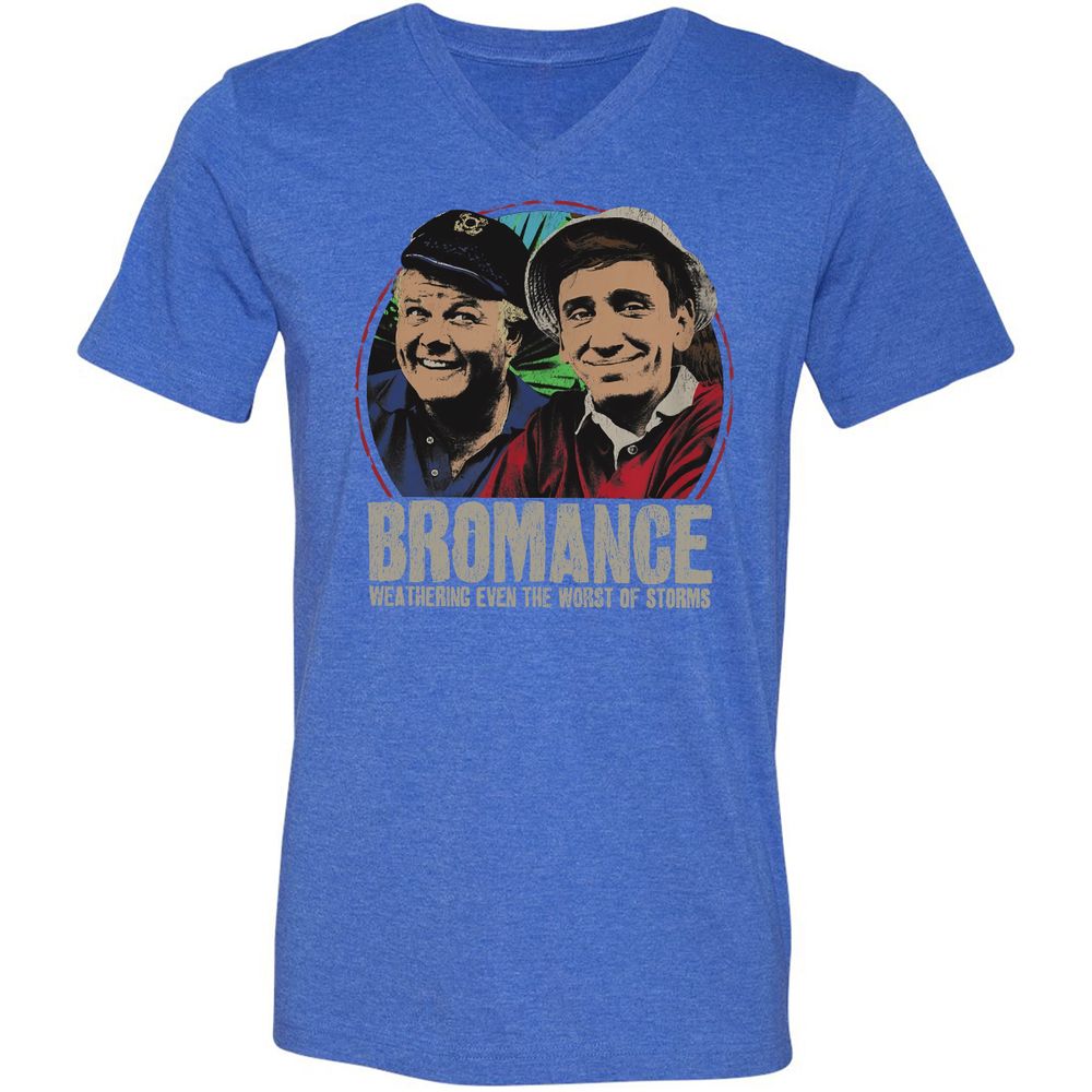 Unisex V-Neck T-Shirt - SJT34R4F - Heather True Royal - 14