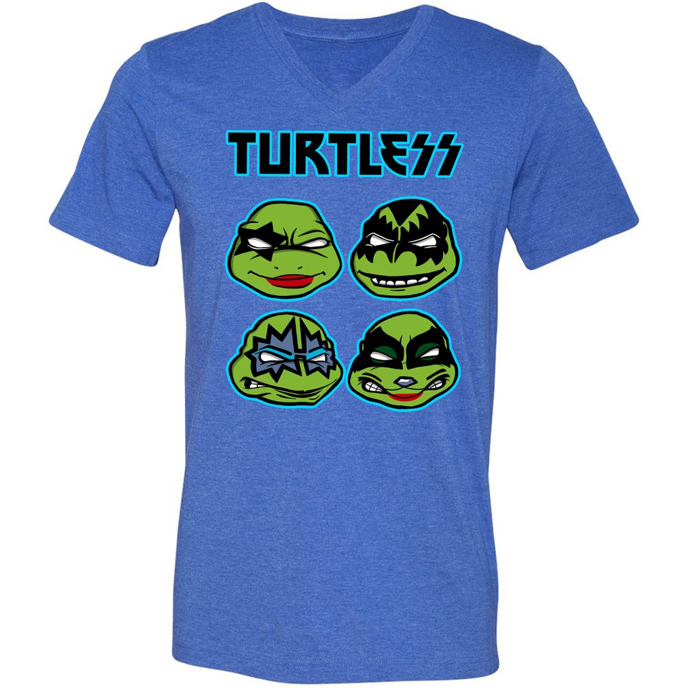 Unisex V-Neck T-Shirt - 8WTPWZHV - Heather True Royal - 14