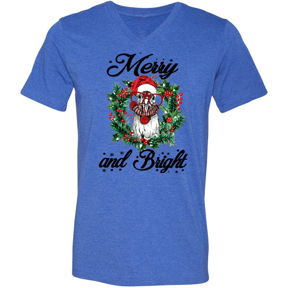 Unisex V-Neck T-Shirt - WUNLP91Y - Heather True Royal - 14