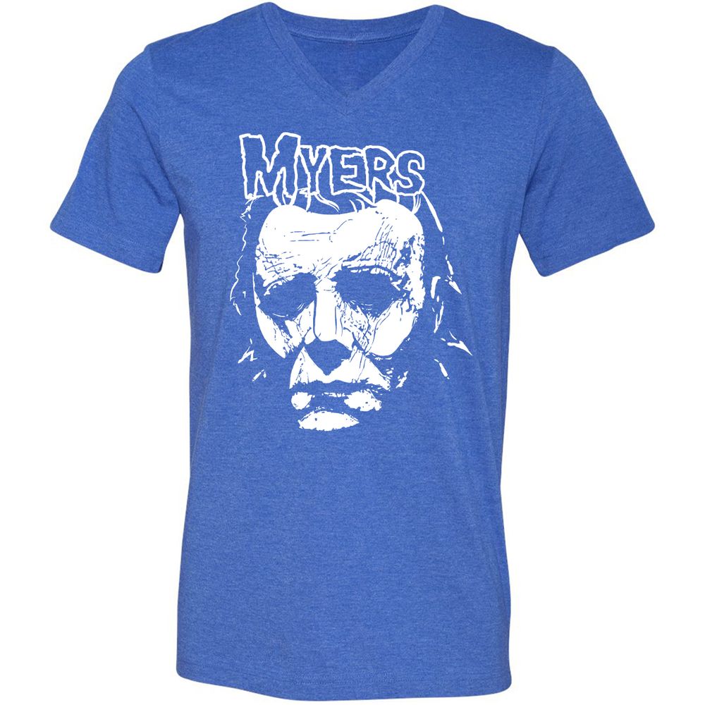 Unisex V-Neck T-Shirt - 5ZD1UXVM - Heather True Royal - 14