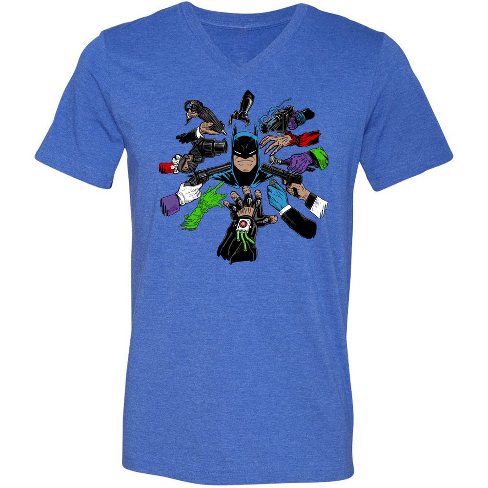 Unisex V-Neck T-Shirt - 4Z935L5T - Heather True Royal - 14