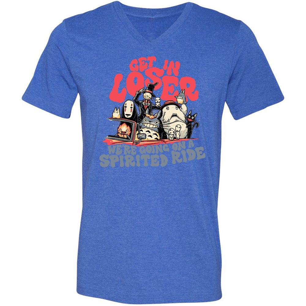 Unisex V-Neck T-Shirt - 2PZYK9Q4 - Heather True Royal - 14