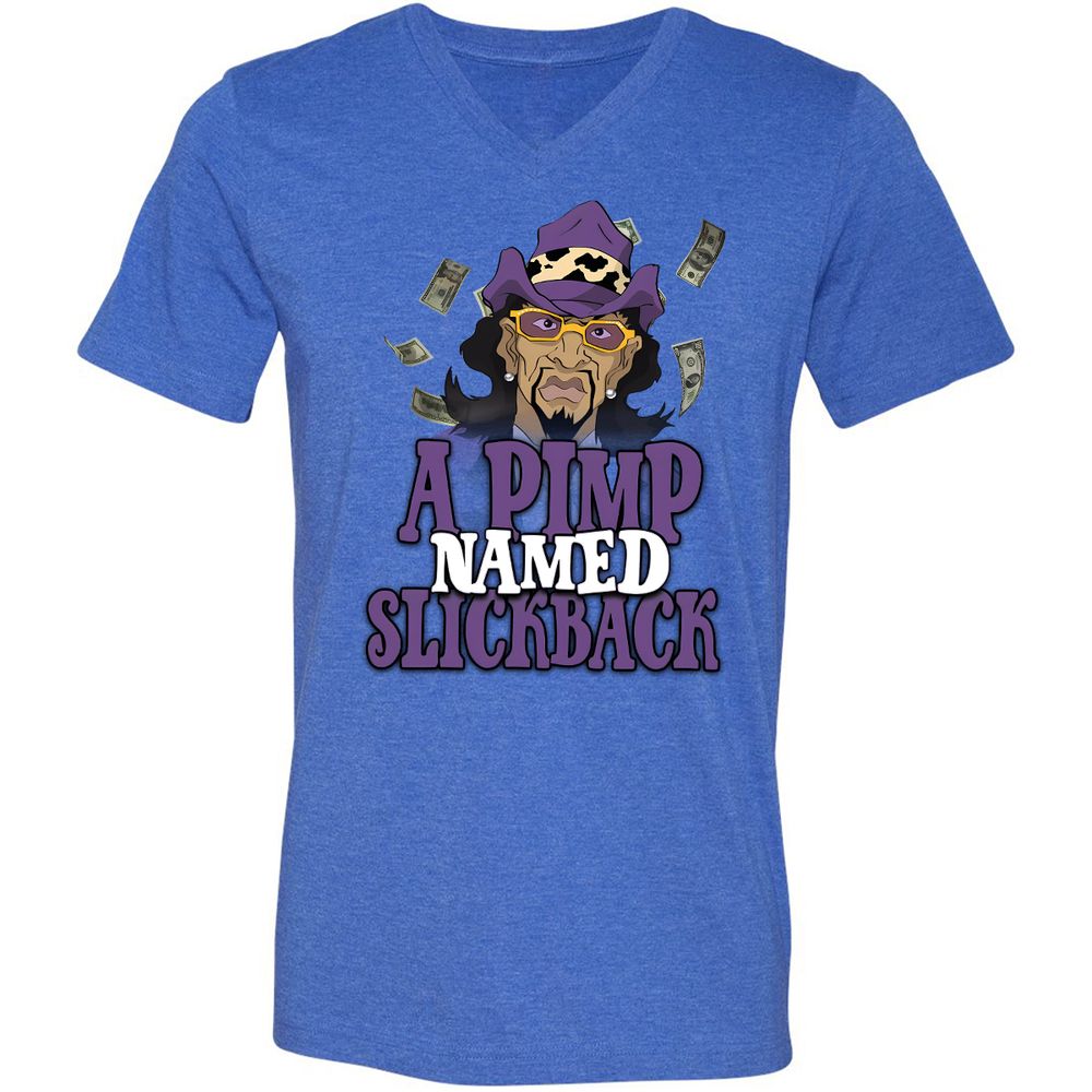 Unisex V-Neck T-Shirt - N6GZW5F2 - Heather True Royal - 14