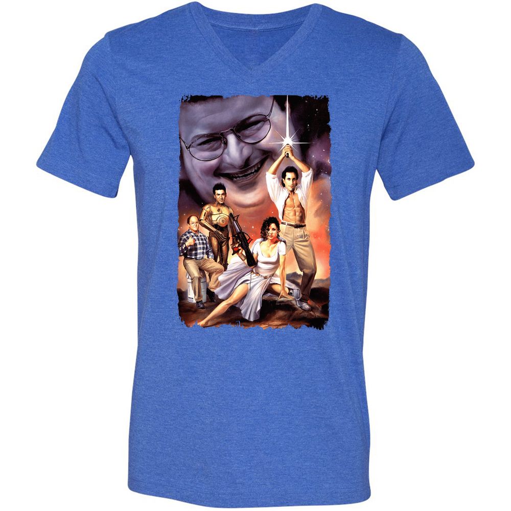 Unisex V-Neck T-Shirt - CMDWEZ4A - Heather True Royal - 14