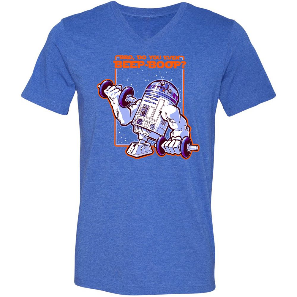 Unisex V-Neck T-Shirt - S72EU9YA - Heather True Royal - 14