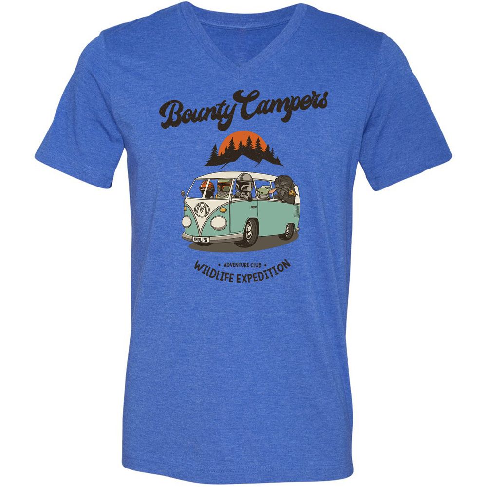 Unisex V-Neck T-Shirt - 98X8RZA1 - Heather True Royal - 14