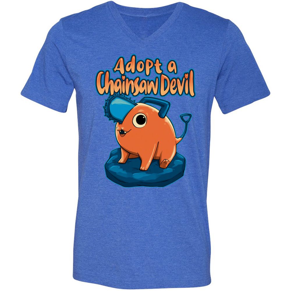 Unisex V-Neck T-Shirt - AHBB25RM - Heather True Royal - 14