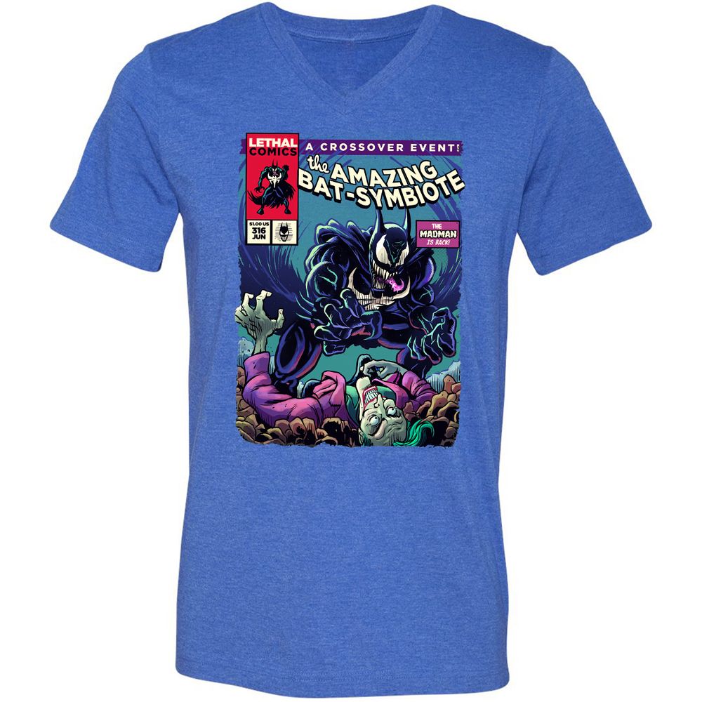 Unisex V-Neck T-Shirt - L9UWQ1BH - Heather True Royal - 14