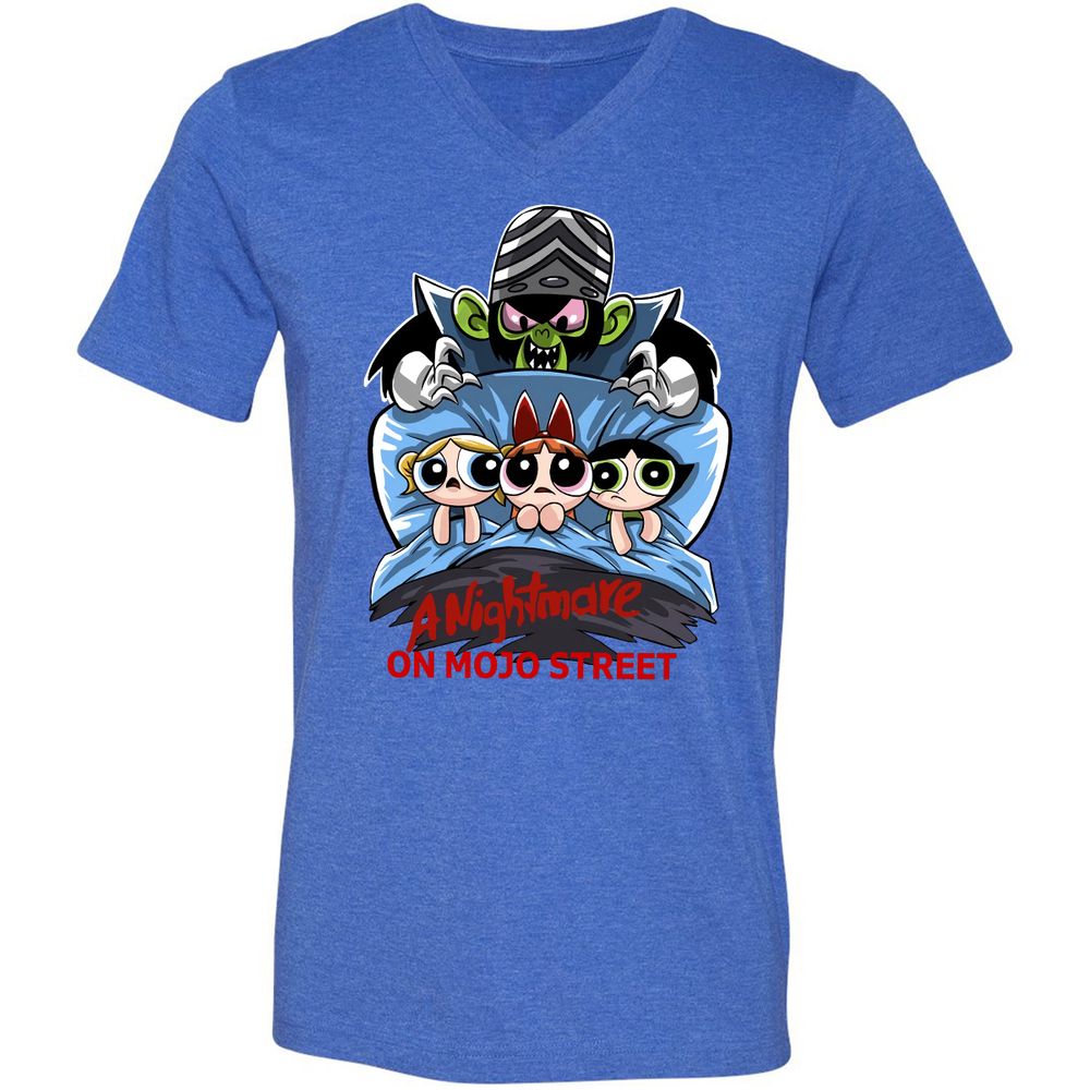Unisex V-Neck T-Shirt - DC7TEKXX - Heather True Royal - 14