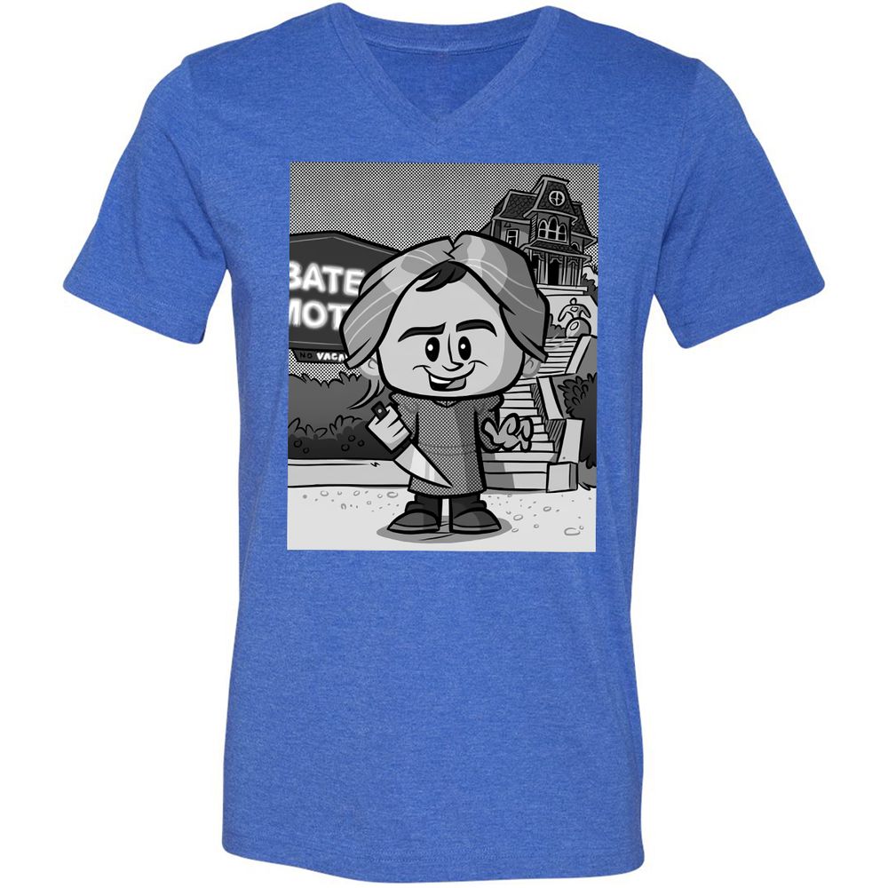 Unisex V-Neck T-Shirt - HRLF54QN - Heather True Royal - 14