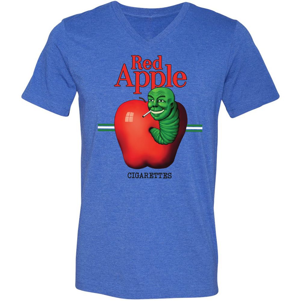 Unisex V-Neck T-Shirt - H1GKJLPJ - Heather True Royal - 14