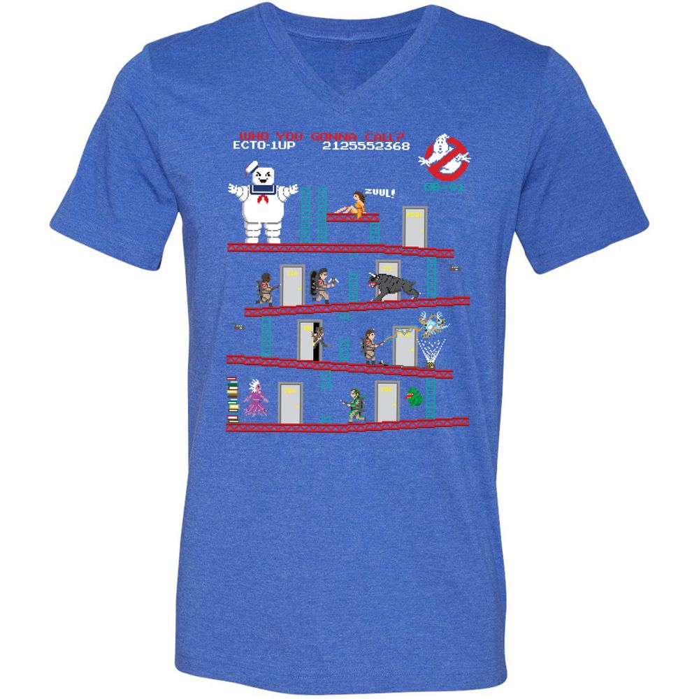Unisex V-Neck T-Shirt - E274X3T8 - Heather True Royal - 14
