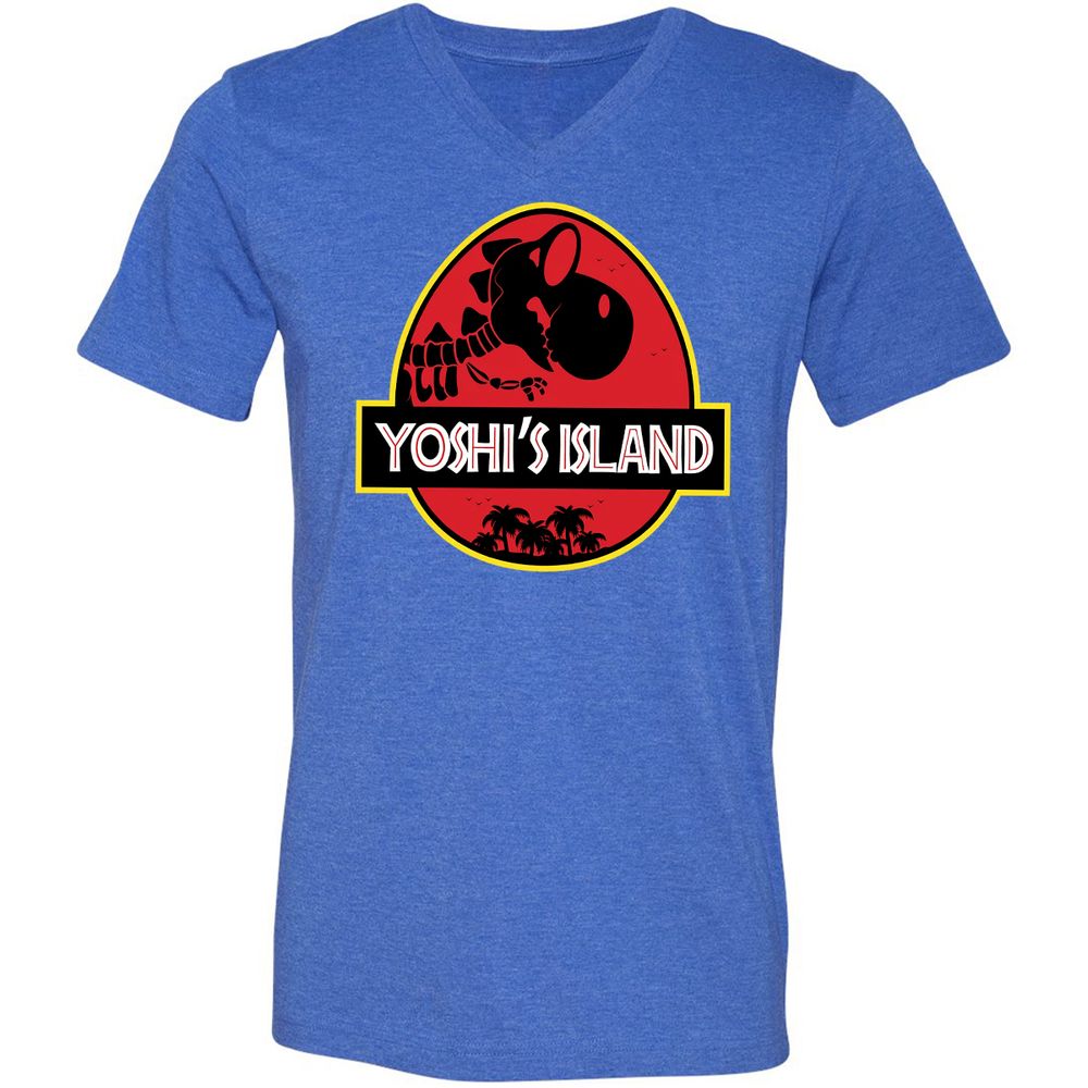 Unisex V-Neck T-Shirt - B3K6EB7L - Heather True Royal - 14