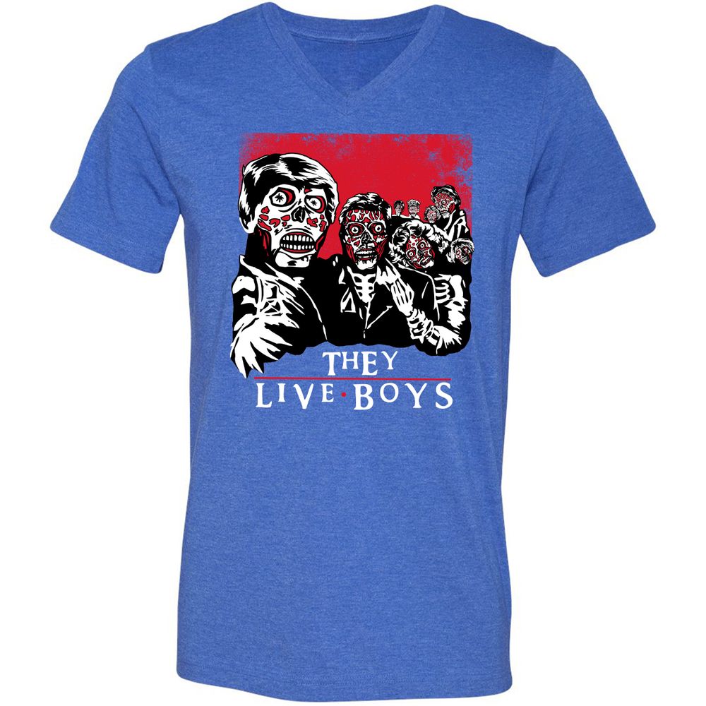 Unisex V-Neck T-Shirt - EJ24ZXPA - Heather True Royal - 14