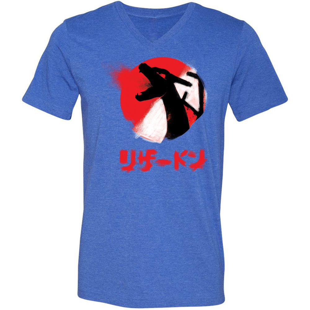 Unisex V-Neck T-Shirt - BWDK7NBD - Heather True Royal - 14