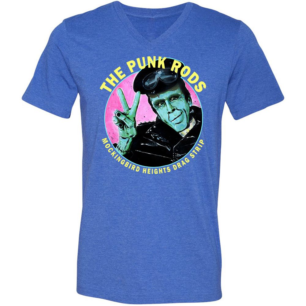 Unisex V-Neck T-Shirt - Y84JA9WL - Heather True Royal - 14