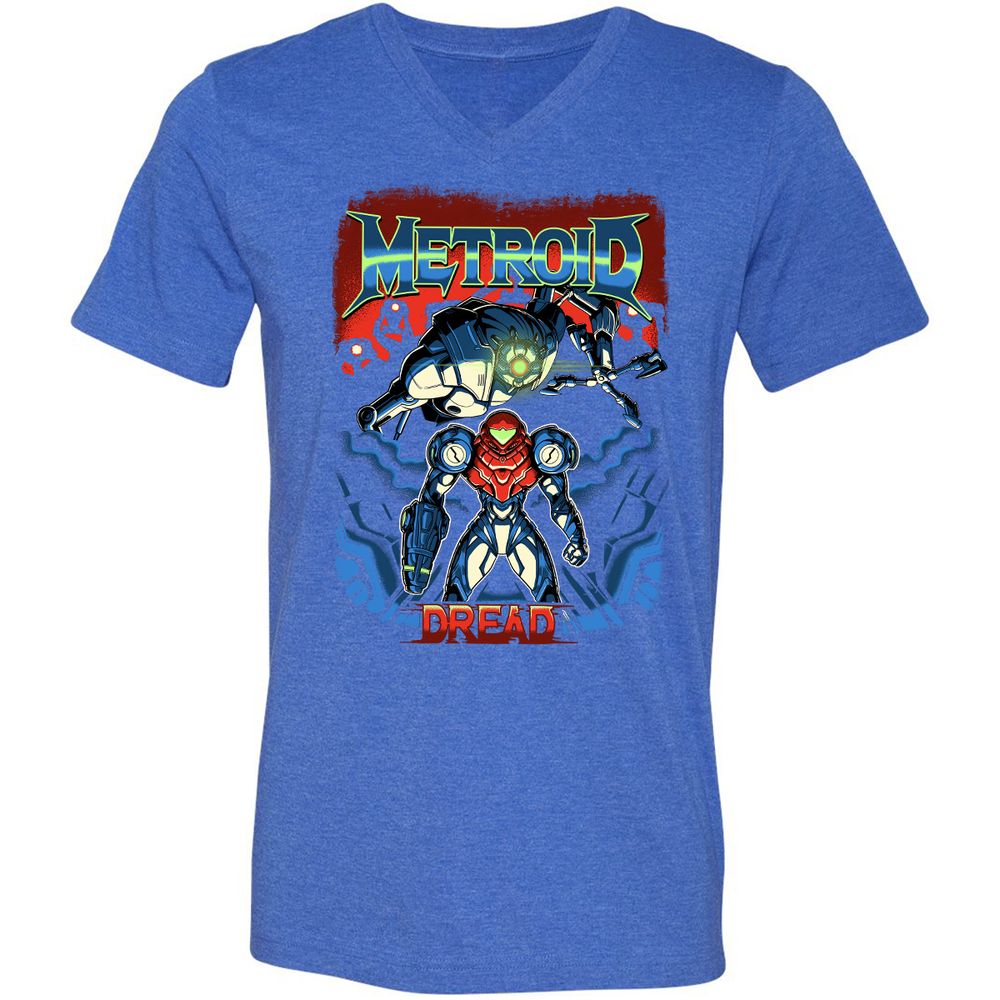 Unisex V-Neck T-Shirt - 37PHZRGR - Heather True Royal - 14