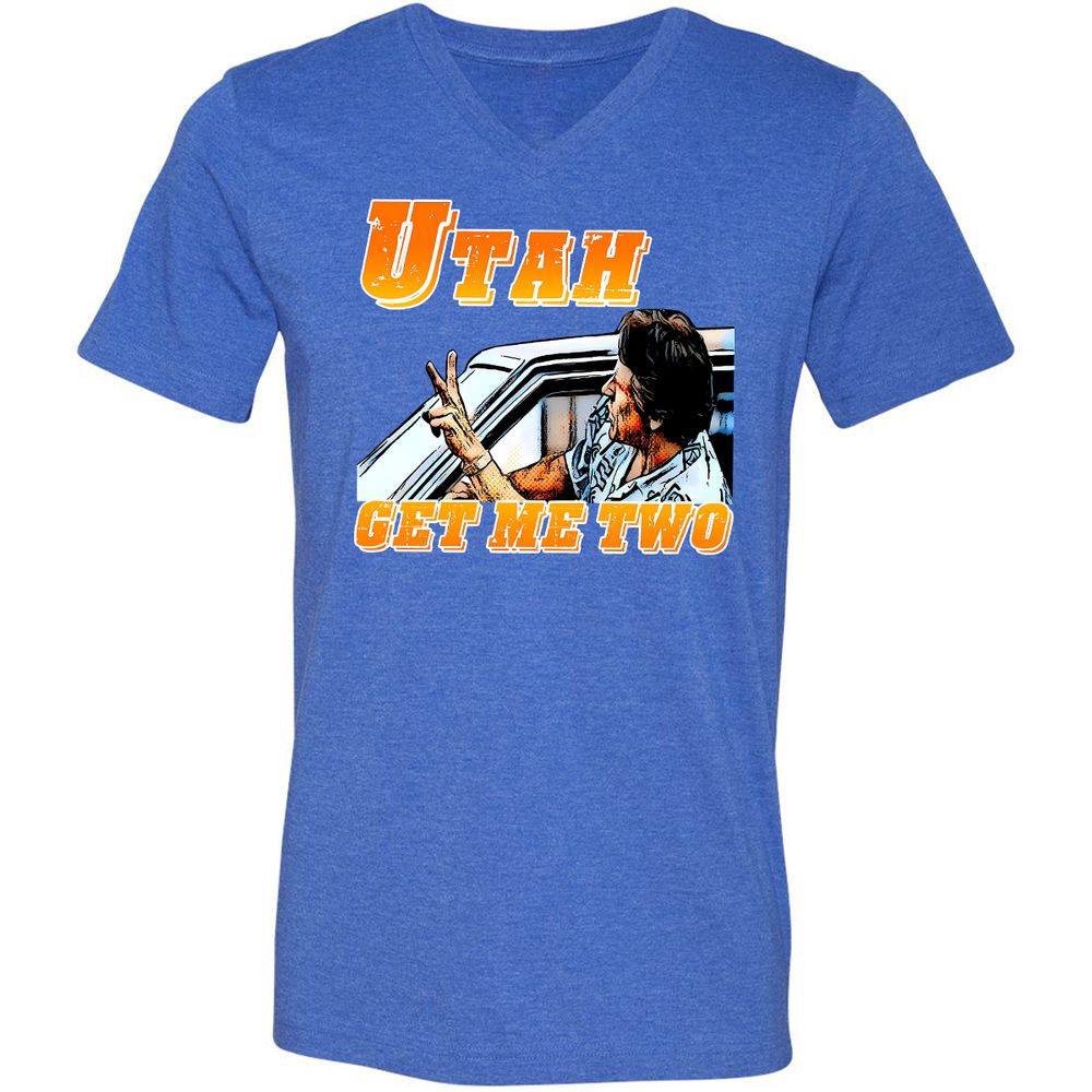 Unisex V-Neck T-Shirt - BWPN94XJ - Heather True Royal - 14