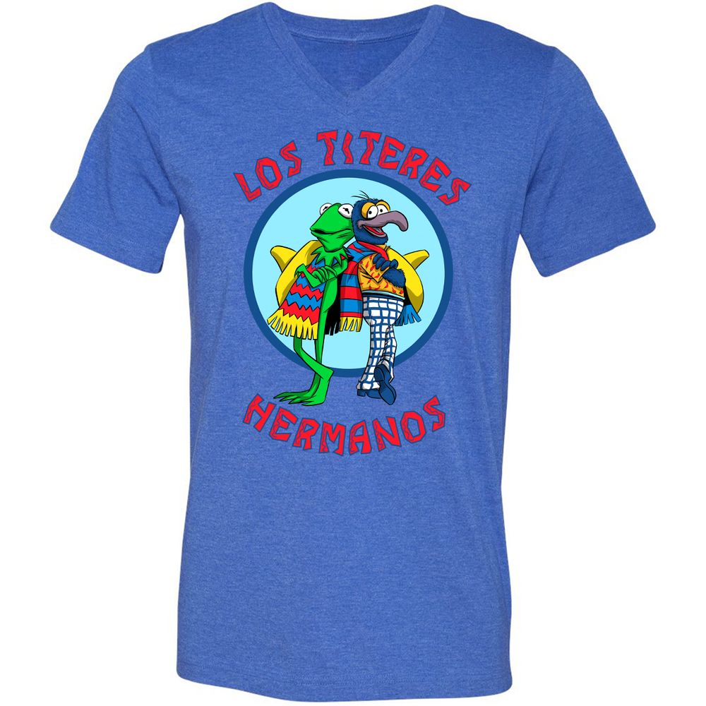 Unisex V-Neck T-Shirt - E2VS5W9B - Heather True Royal - 14