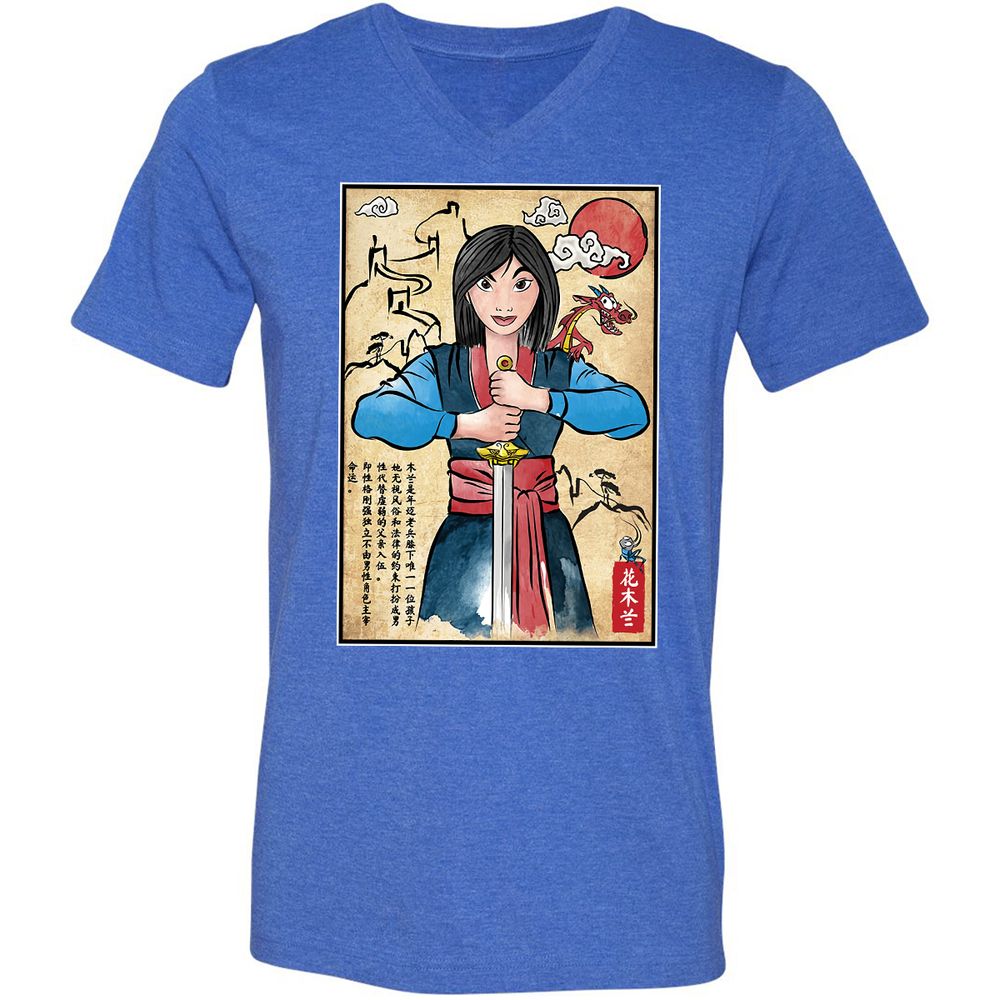 Unisex V-Neck T-Shirt - BWF3TL78 - Heather True Royal - 14