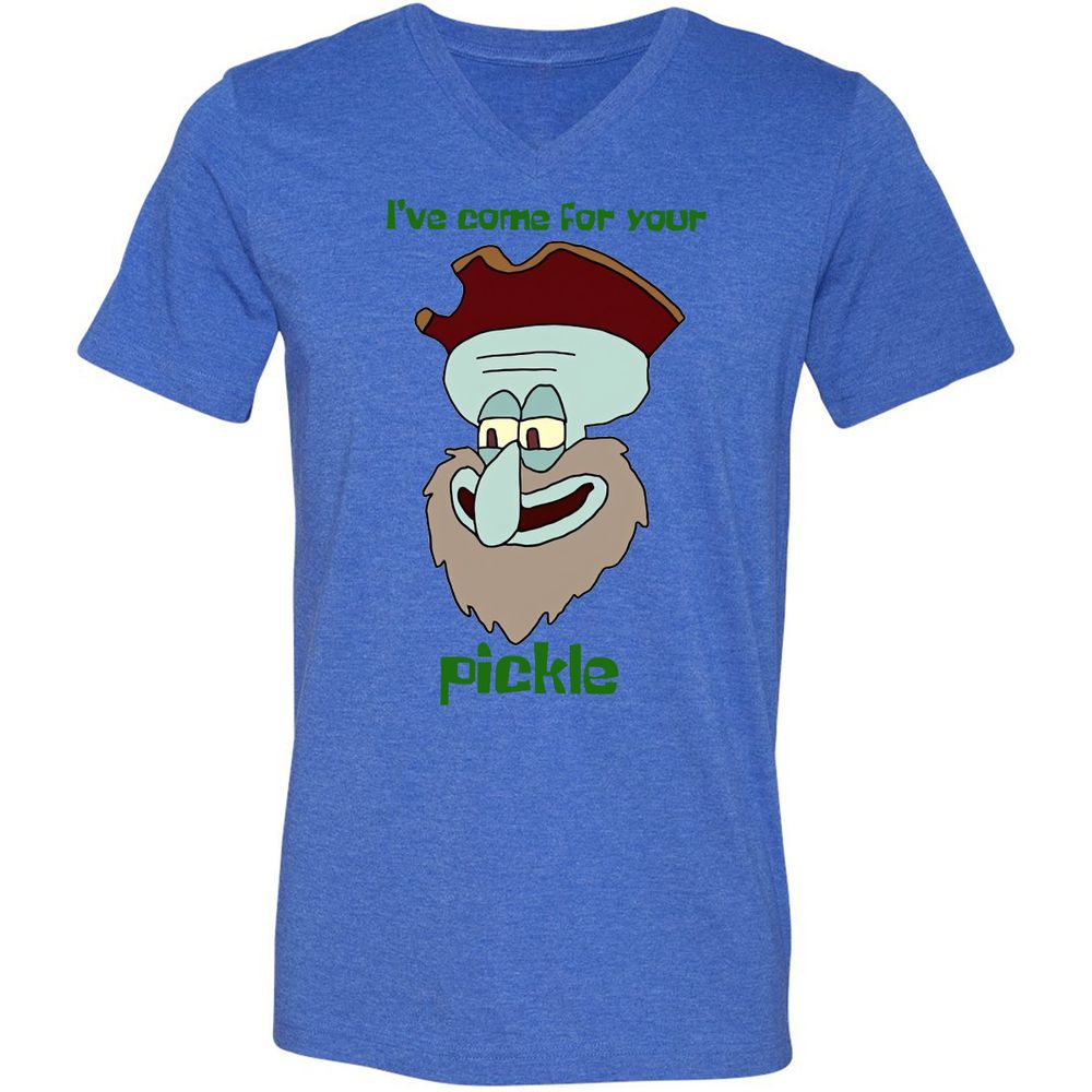 Unisex V-Neck T-Shirt - QX8L8M2Q - Heather True Royal - 14