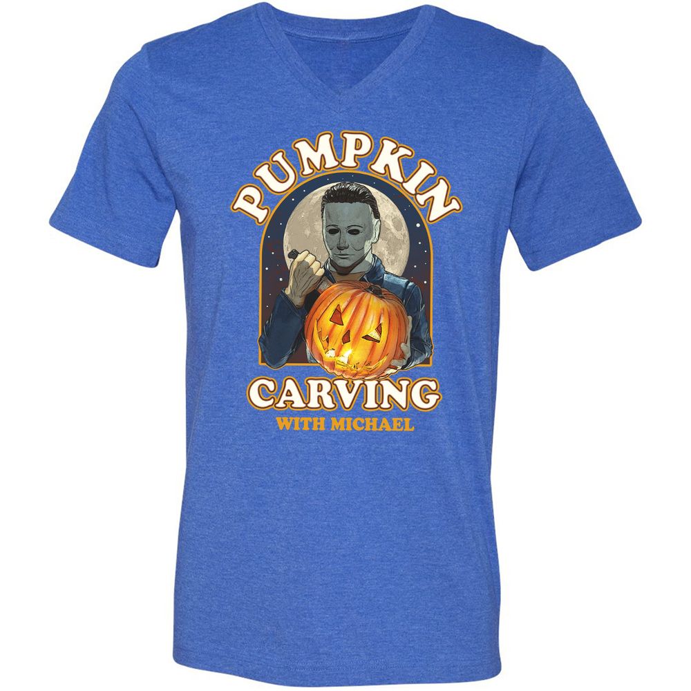 Unisex V-Neck T-Shirt - WK3CV2KG - Heather True Royal - 14