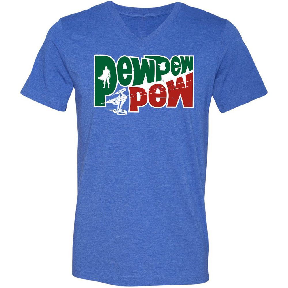 Unisex V-Neck T-Shirt - Q2CLWNBQ - Heather True Royal - 14