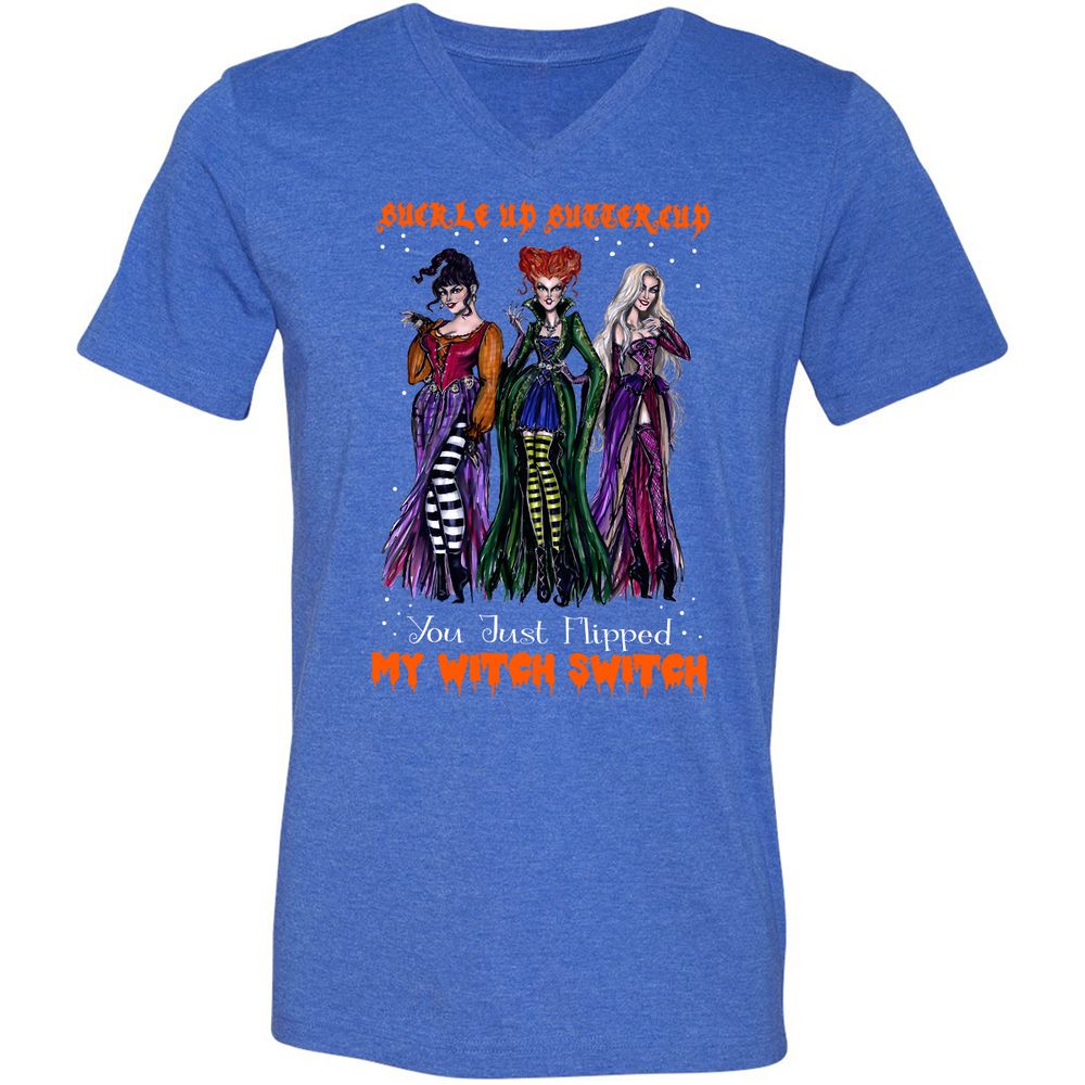 Unisex V-Neck T-Shirt - N7MTNJUT - Heather True Royal - 14
