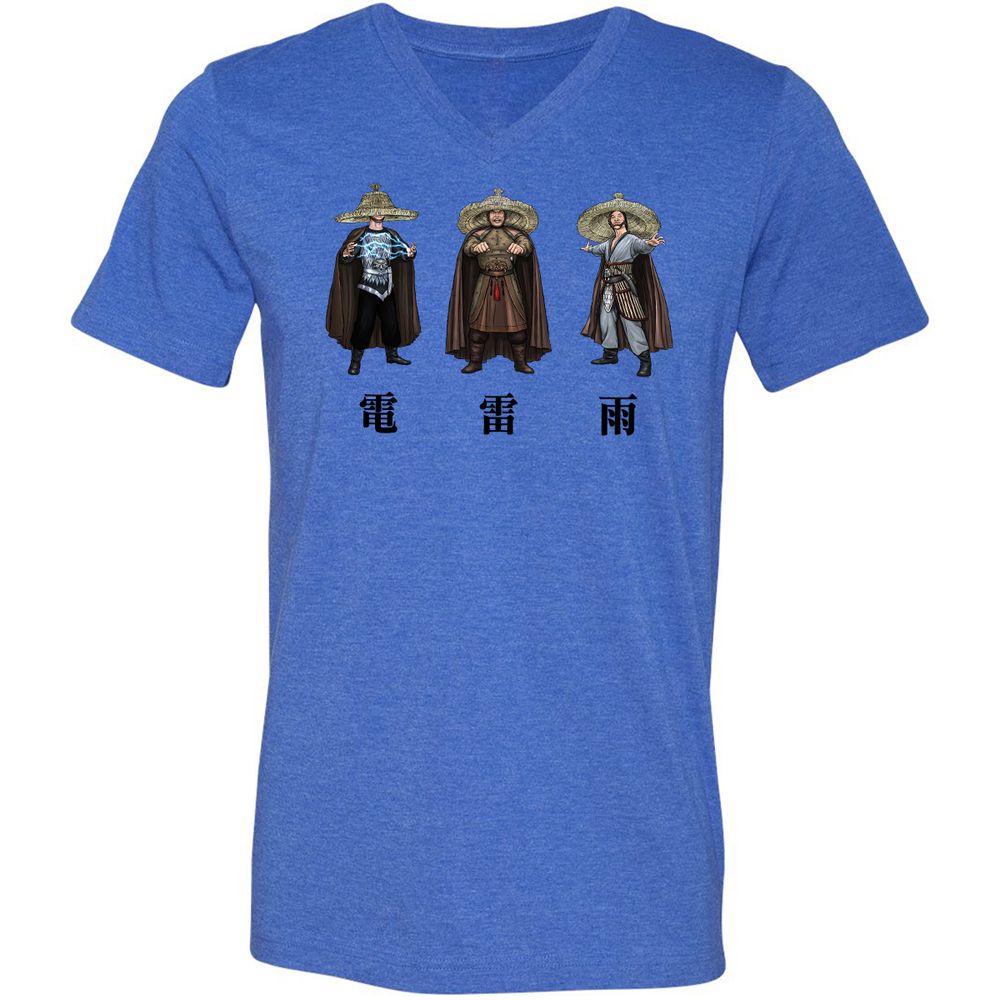 Unisex V-Neck T-Shirt - JGJQZMR2 - Heather True Royal - 14
