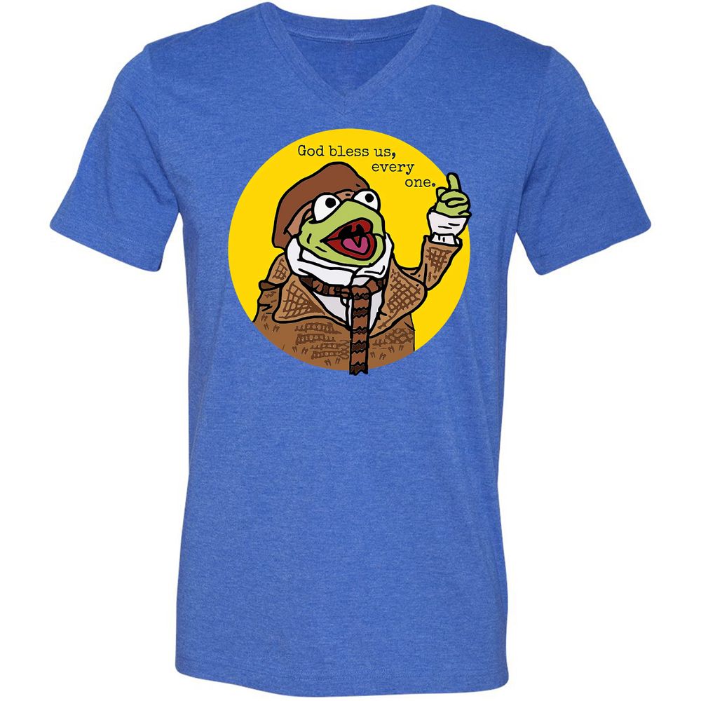 Unisex V-Neck T-Shirt - 6QR4X57F - Heather True Royal - 14