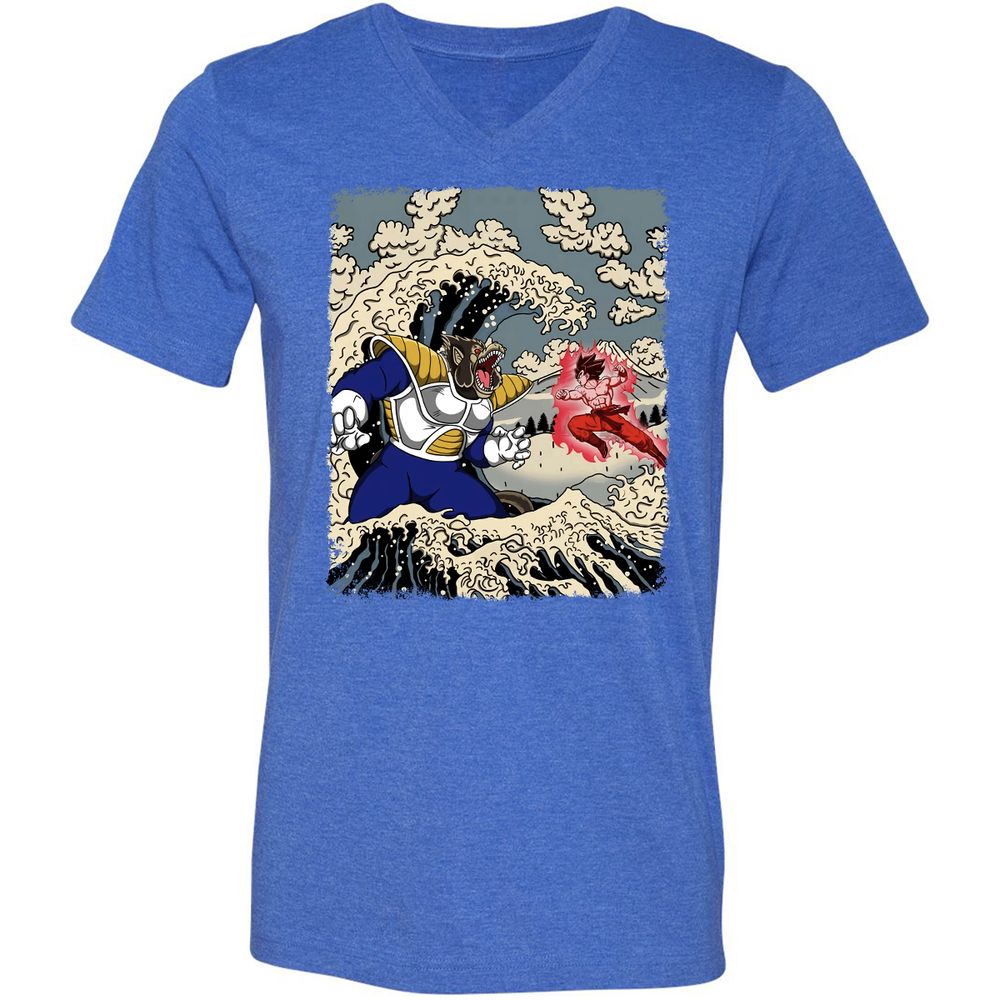 Unisex V-Neck T-Shirt - 9PRUS685 - Heather True Royal - 14