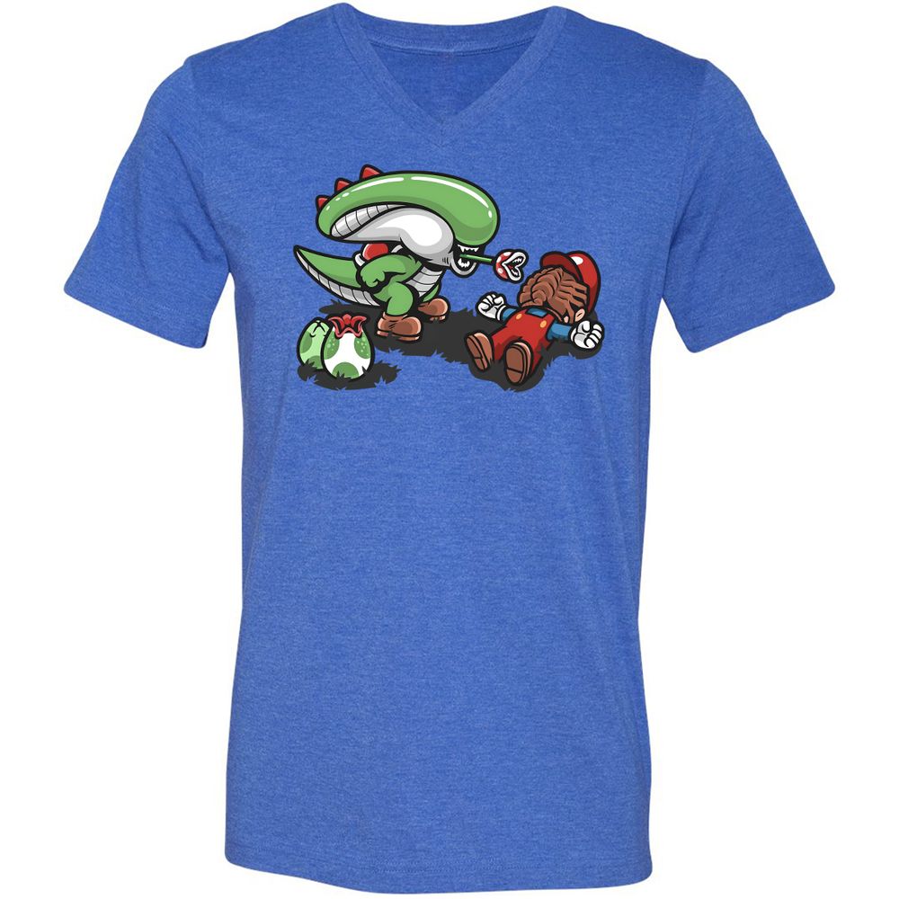 Unisex V-Neck T-Shirt - 2D11UM7Z - Heather True Royal - 14