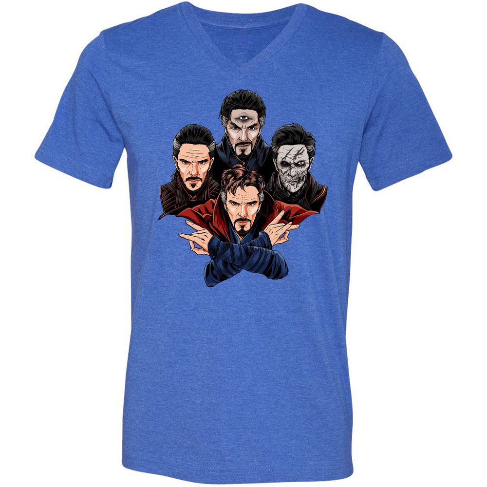 Unisex V-Neck T-Shirt - XEPC6U7P - Heather True Royal - 14