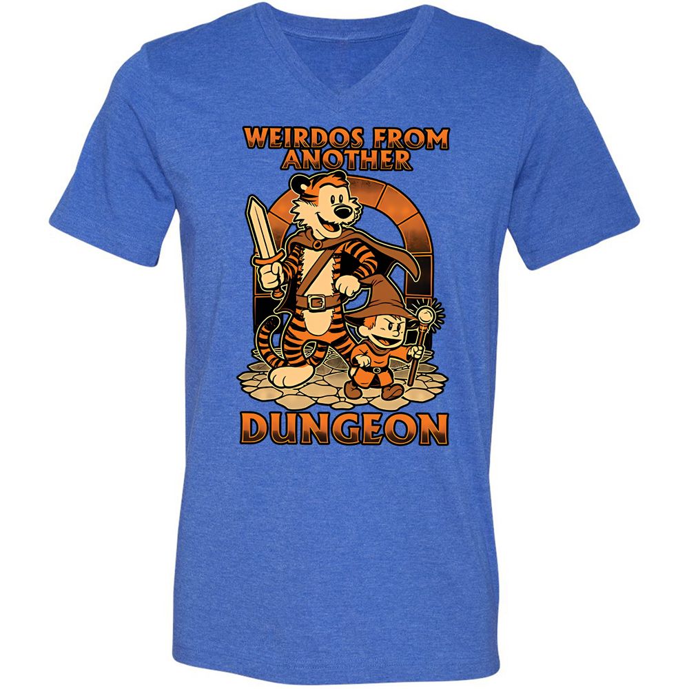 Unisex V-Neck T-Shirt - 4FR2JEGL - Heather True Royal - 14