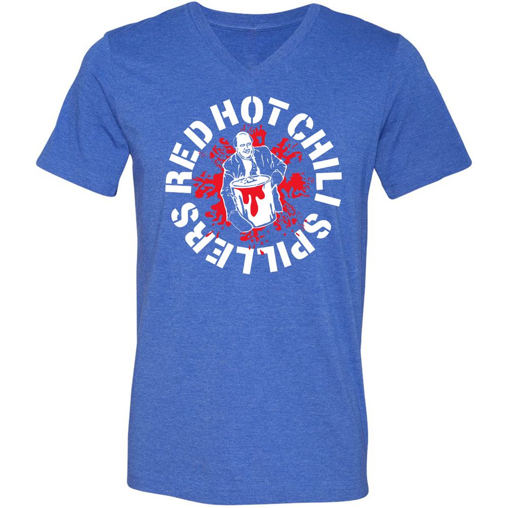 Unisex V-Neck T-Shirt - 8PHQ6CLJ - Heather True Royal - 14