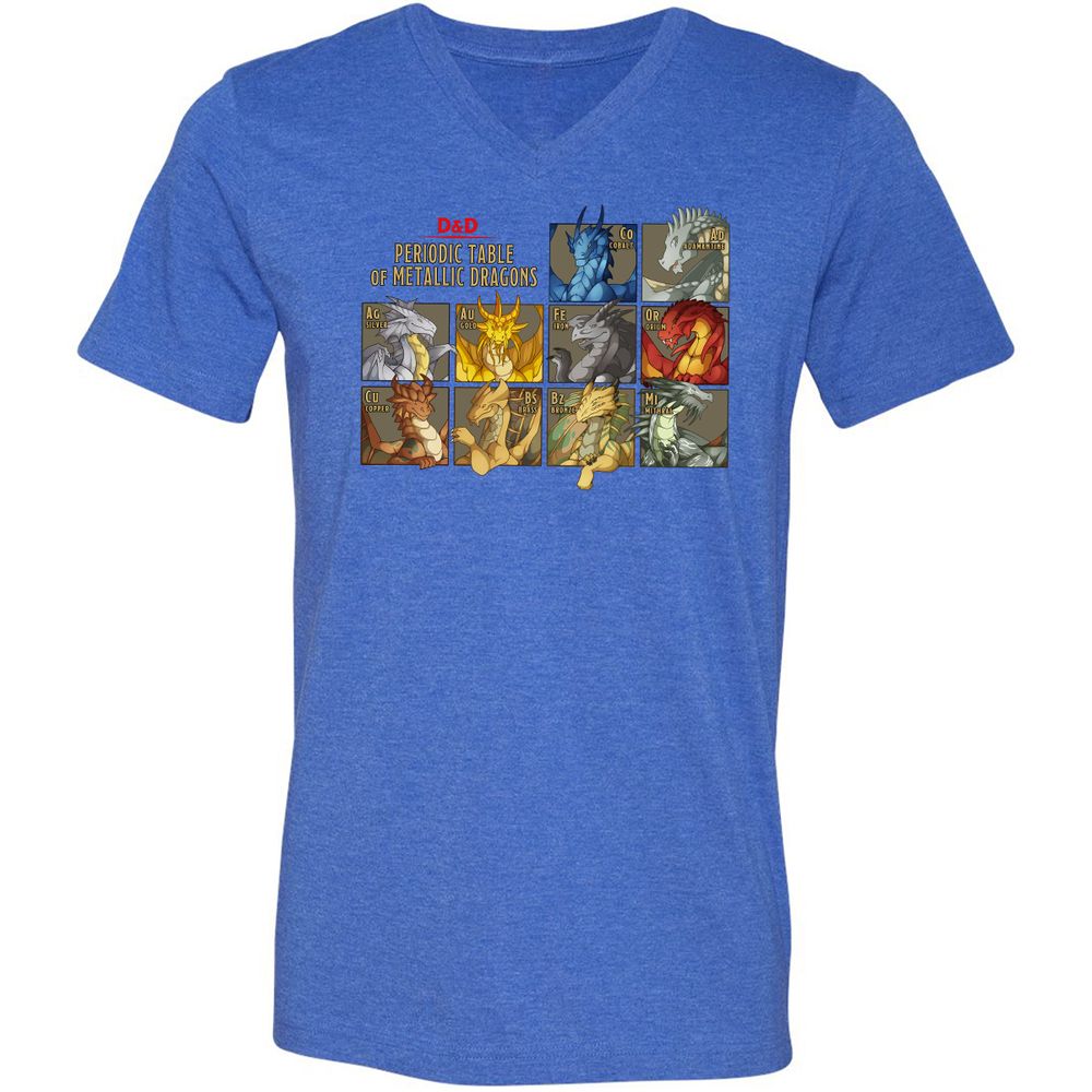 Unisex V-Neck T-Shirt - Y9289P9H - Heather True Royal - 14